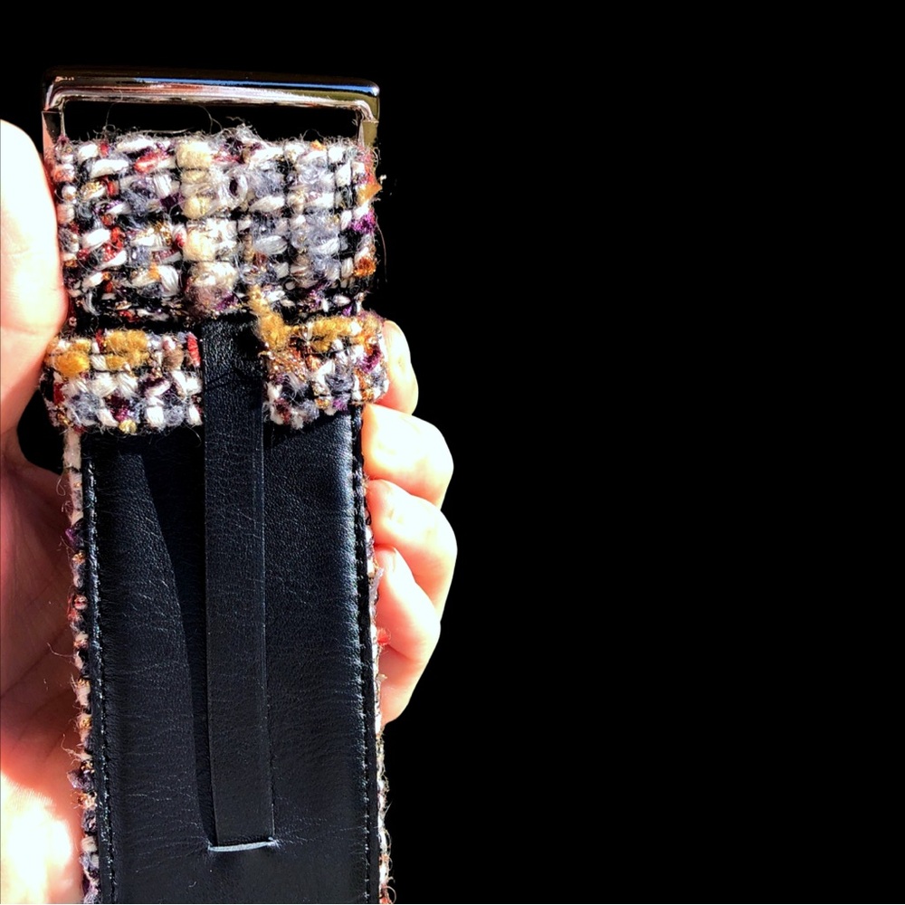 CHANEL Multi-color Wide Width Tweed Belt - Picture 5 of 13
